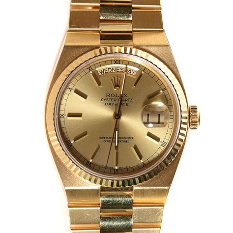 rolex oyster perpetual 5 atm water resistant quartz|rolex oyster quartz day date.